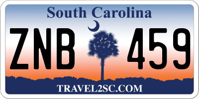 SC license plate ZNB459