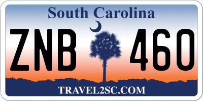 SC license plate ZNB460