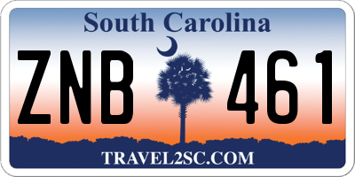 SC license plate ZNB461