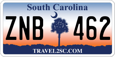 SC license plate ZNB462