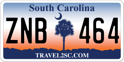 SC license plate ZNB464