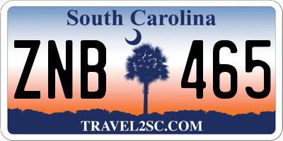 SC license plate ZNB465