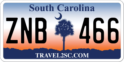 SC license plate ZNB466