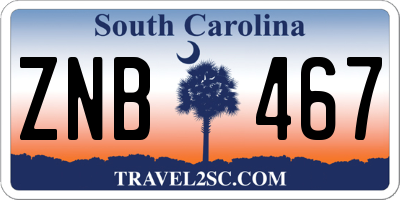 SC license plate ZNB467