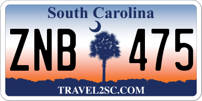 SC license plate ZNB475