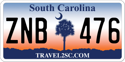 SC license plate ZNB476