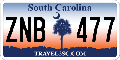 SC license plate ZNB477