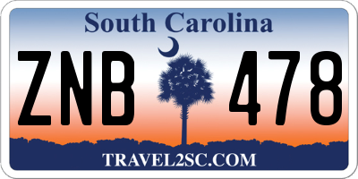 SC license plate ZNB478