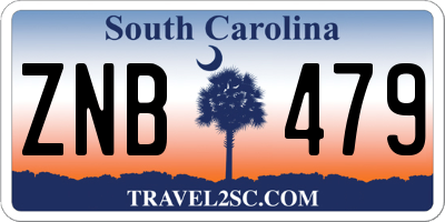 SC license plate ZNB479
