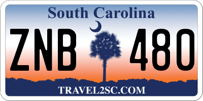 SC license plate ZNB480