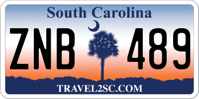 SC license plate ZNB489