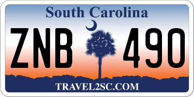 SC license plate ZNB490