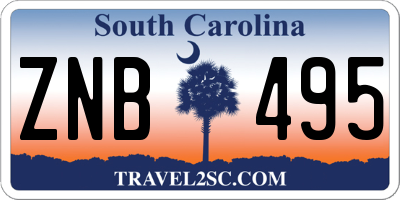 SC license plate ZNB495