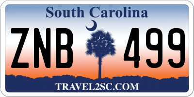 SC license plate ZNB499