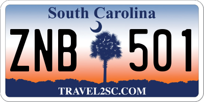 SC license plate ZNB501