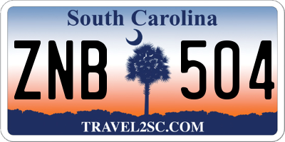 SC license plate ZNB504