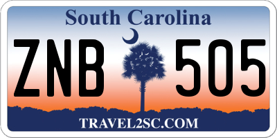 SC license plate ZNB505