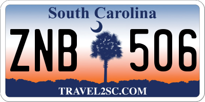 SC license plate ZNB506