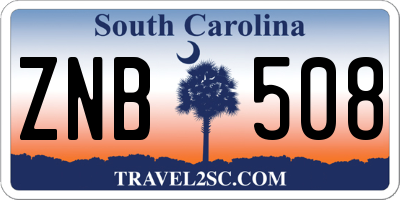 SC license plate ZNB508