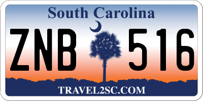 SC license plate ZNB516