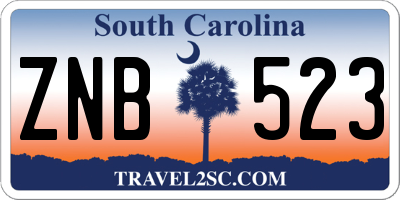 SC license plate ZNB523