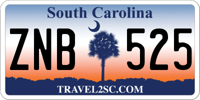 SC license plate ZNB525