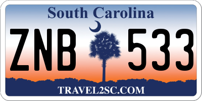 SC license plate ZNB533