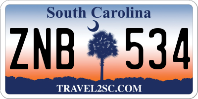 SC license plate ZNB534