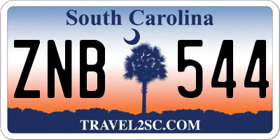 SC license plate ZNB544