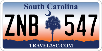 SC license plate ZNB547