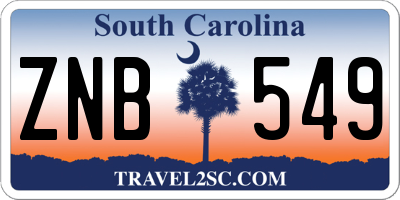 SC license plate ZNB549