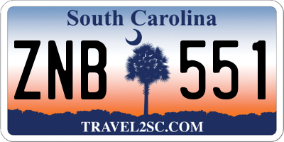 SC license plate ZNB551