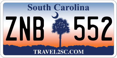 SC license plate ZNB552