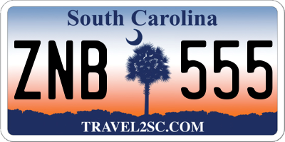 SC license plate ZNB555