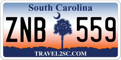 SC license plate ZNB559