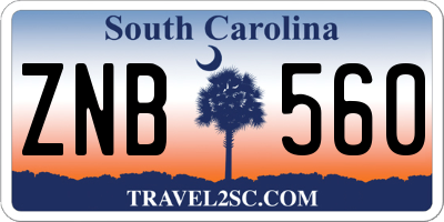 SC license plate ZNB560