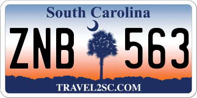 SC license plate ZNB563