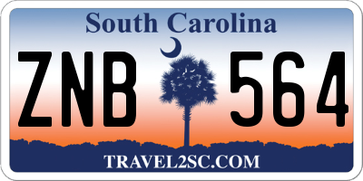 SC license plate ZNB564