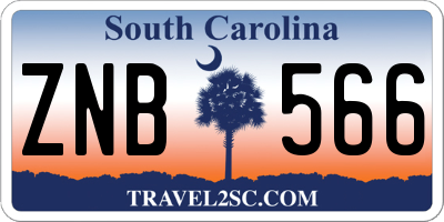 SC license plate ZNB566