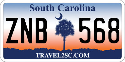 SC license plate ZNB568