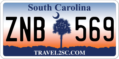 SC license plate ZNB569