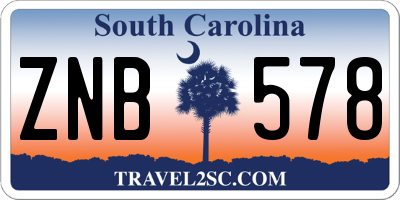 SC license plate ZNB578