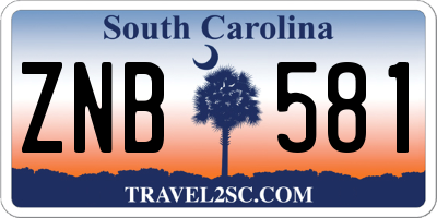 SC license plate ZNB581