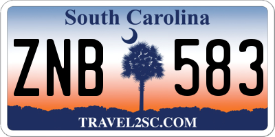 SC license plate ZNB583