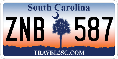 SC license plate ZNB587