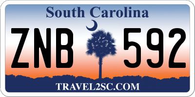 SC license plate ZNB592