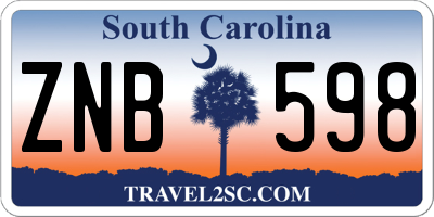 SC license plate ZNB598