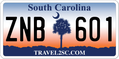 SC license plate ZNB601