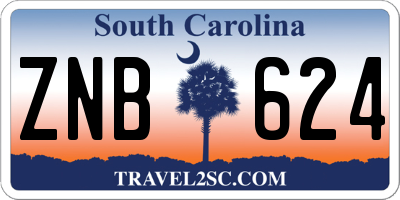SC license plate ZNB624