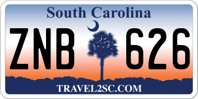 SC license plate ZNB626
